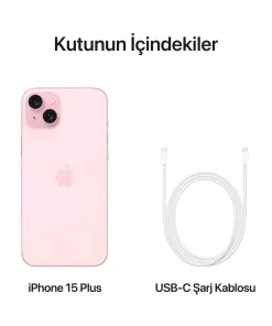 iPhone 15 Plus 128GB Pembe Kutu İçeriği