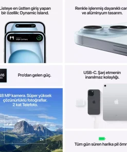 iPhone 15 Plus 256GB Mavi MU1F3TU/A -8