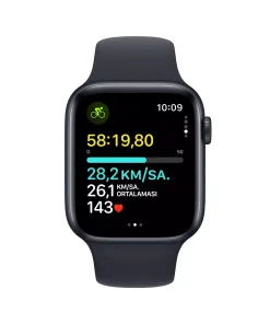 Apple Watch SE GPS + Cellular 44mm Gece Yarısı Alüminyum Kasa Gece Yarısı Spor Kordon M/L MRH83TU/A -2