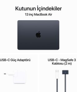 MacBook Air 13.6 inc M3 8CPU 10GPU 8GB 512GB Gece Yarısı MRXW3TU/A -9