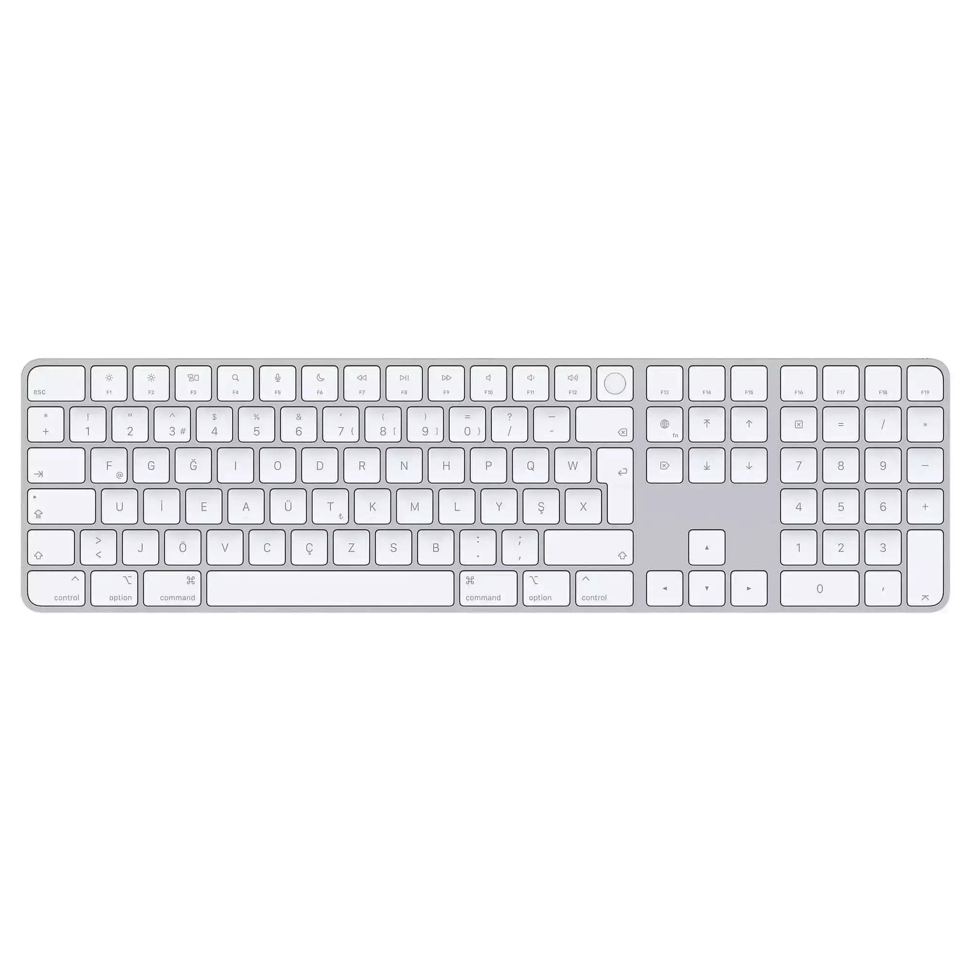 Touch ID özellikli ve Sayısal Tuş Takımlı Magic Keyboard Türkçe F Klavye Beyaz Tuşlar MXK73TU/A 1 Touch ID özellikli ve Sayısal Tuş Takımlı Magic Keyboard Türkçe F Klavye MK2C3TU/A -1