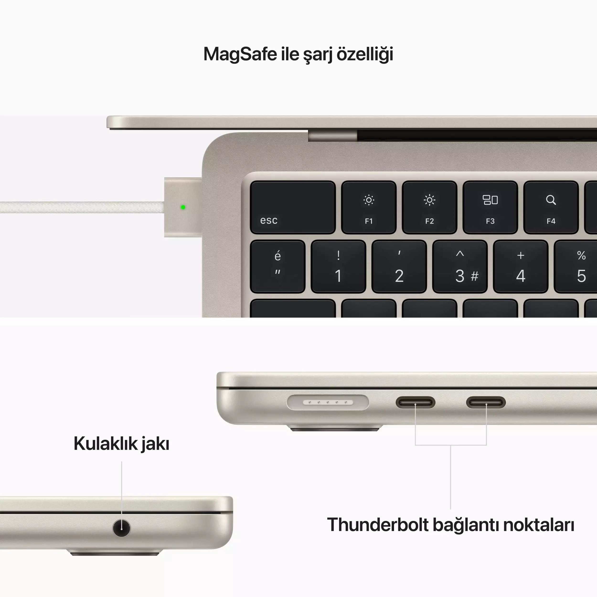 MacBook Air 13.6 inc M2 8CPU 8GPU 16GB 256GB Yıldız Işığı MC7W4TU/A 7 MacBook Air 13.6 inc M2 8CPU 10GPU 8GB 512GB Yıldız Işığı MLY23TU/A -7