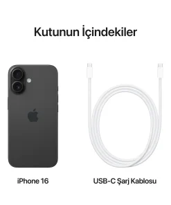 iPhone 16 Siyah Kutunun içindekiler