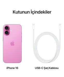 iPhone 16 Pembe Kutu İçindekiler