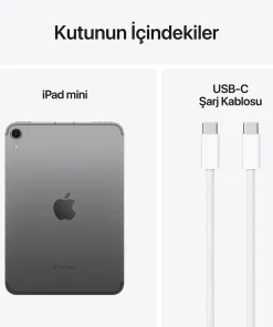 iPad Mini A17 Pro Uzay Grisi Cellular Kutu İçeriği