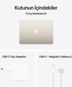 MacBook Air 13 M4 Yıldız Işığı Kutunun İçindekiler