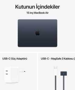 MacBook Air 15 M4 Gece Yıldızı Kutunun İçindekiler