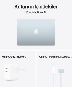 MacBook Air 15 M4 Gök Mavisi Kutu İçeriği