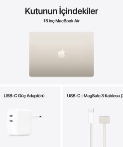 MacBook Air 15 M4 Yıldız Işığı Kutunun İçindekiler