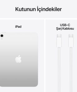 iPad A16 Wi-Fi Gümüş Kutu İçeriği