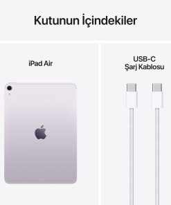 iPad Air M3 11 inç Wi-Fi + Cellular Mor Kutu İçeriği