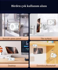 Alfalink Manyetik Vakumlu Katlanır Araç Telefon Tutucu Beyaz X68W Kullanım Alanları