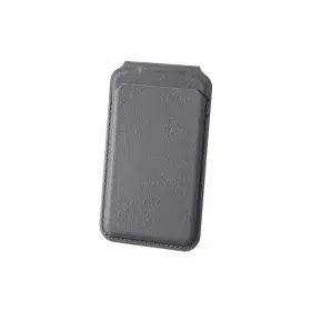 Bix TMW2 Magsafe Uyumlu Kartlık Özellikli Katlanabilir Manyetik Deri Cüzdan Gri 8681820420258