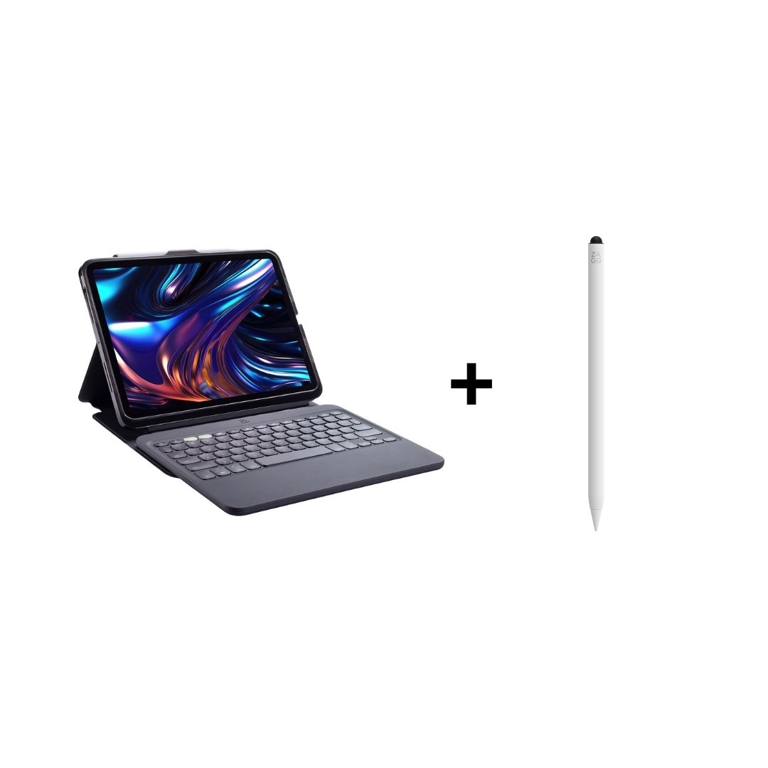 iPad Aksesuar Seti 10 Zagg Klavye ve Beyaz Kalem