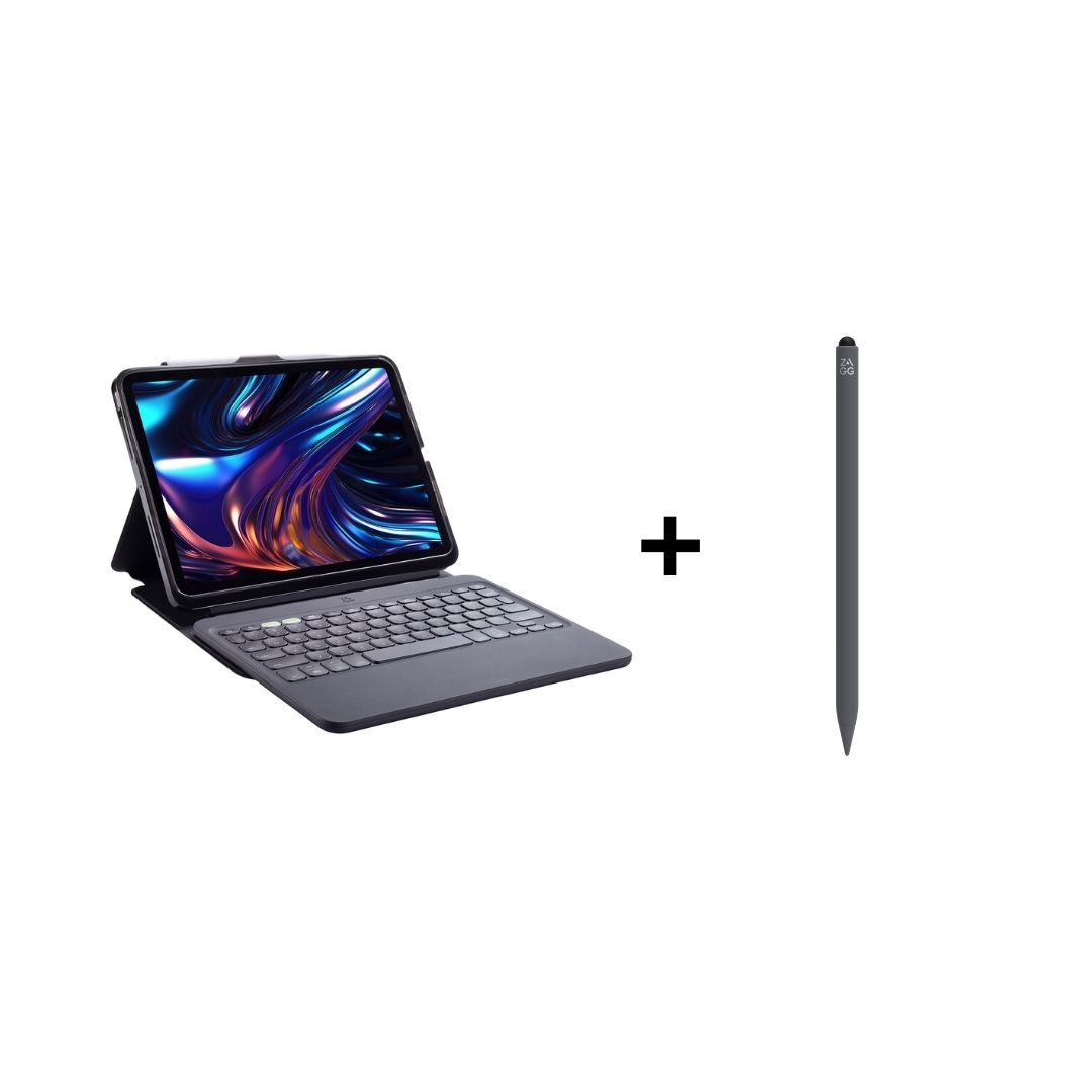 iPad Aksesuar Seti 10 Zagg Klavye ve Gri Kalem