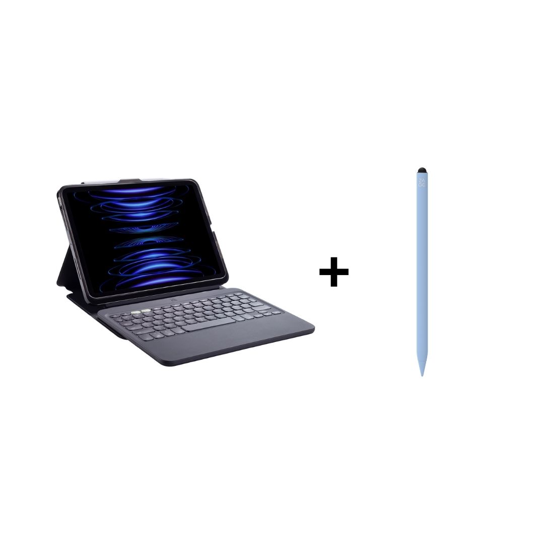 iPad Eğitim Seti 12 Zagg Pro Keys 2 – 11 inc Klavye (iPad Air 10.9/11) ve Zagg Pro Stylus 2 Pencil Mavi