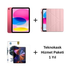 Edu Set 1 – iPad (A16) Wi-Fi 128GB Pembe, Zore Rose Gold Kılıf, Lito Ekran Koruyucu ve Teknokask 1 Yıl