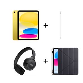 İTK Eğitim Seti 25 – iPad Air 11 inç (A16) 256GB Sarı, Apple Pencil (USB-C), Zore Kılıf Siyah ve JBL Kulaklık
