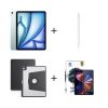 iPad Air 13 inç M3 Wi-Fi Mavi, Apple Pencil USB-C, Siyah Kılıf, Ekran Koruma Bundle