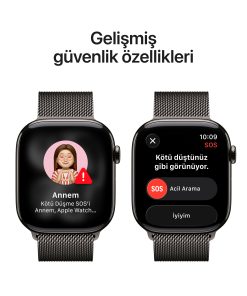 Apple Watch Series 11 GPS + Cellular Arduvaz Titanyum Milano Loop Güvenlik