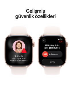 Apple Watch Series 11 42mm GPS Roze Altın Alüminyum Kasa Güvenlik