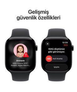Apple Watch Series 11 42mm GPS Simsiyah Alüminyum Kasa Güvenlik