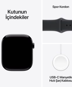 Apple Watch Series 11 42mm GPS Simsiyah Alüminyum Kasa Kutu İçeriği