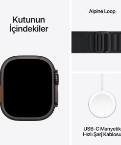 Apple Watch Ultra 3 Siyah Titanyum Alpine Loop Kutu İçeriği