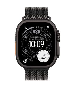 Apple Watch Ultra 3 Siyah Titanyum Milanese Loop Ekran