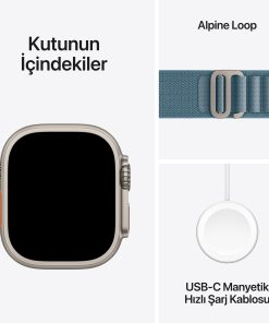 Apple Watch Ultra 3 Natürel Titanyum Alpine Loop Kutu İçeriği