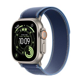 Apple Watch Ultra 3 GPS + Cellular 49mm Natürel Titanyum Kasa Mavi/Parlak Mavi Trail Loop M/L MEWU4TU/A