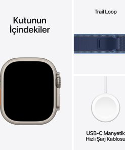 Apple Watch Ultra 3 Natürel Titanyum Trail Loop Kutu İçeriği