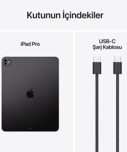 iPad Pro 13 inç Cell M5 Uzay Siyahı Kutu İçeriği