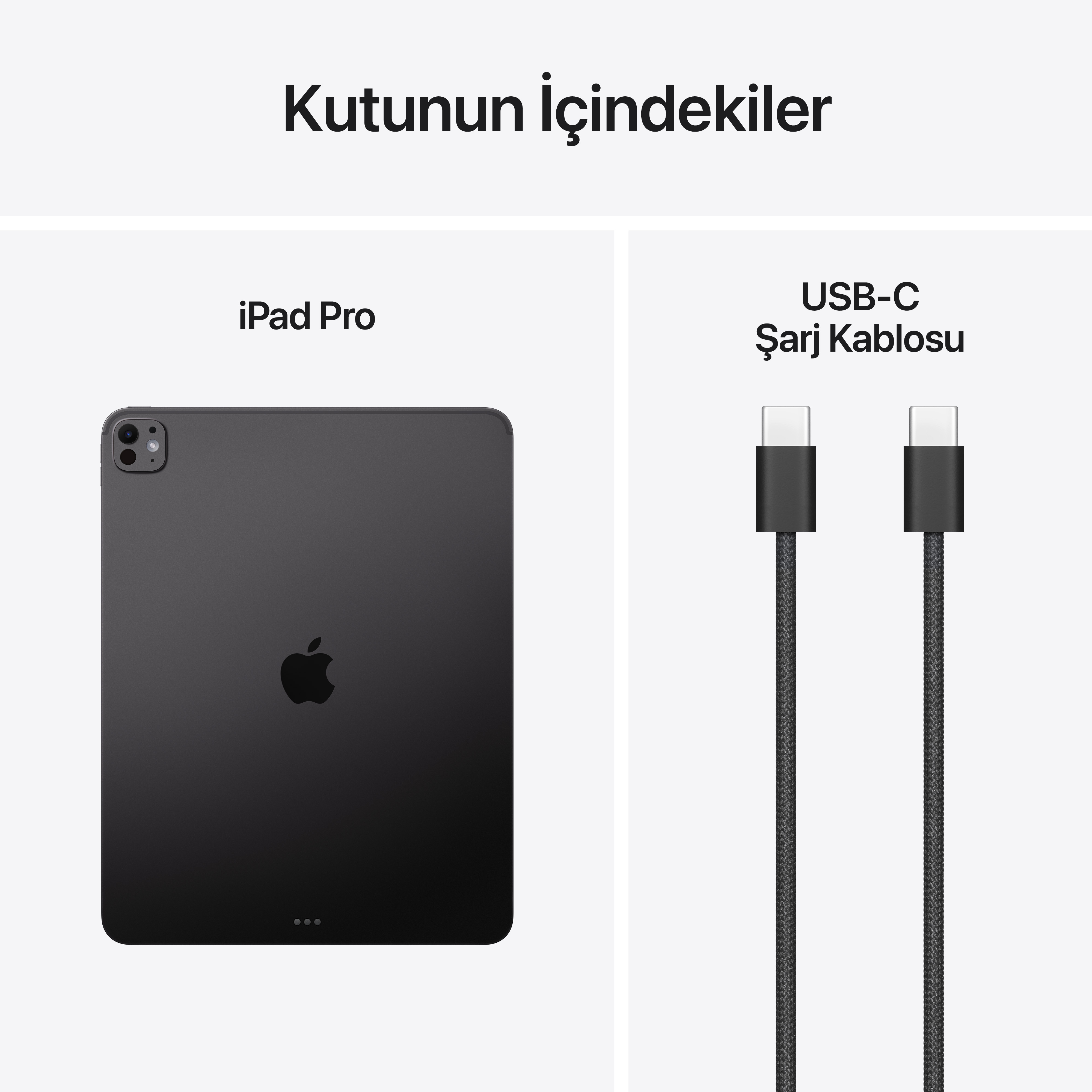 iPad Pro 13 inç Wi-Fi 1TB Standart Cam Uzay Siyahı MDYN4TU/A 9 iPad Pro 13 inç Wi-Fi M5 Uzay Siyahı Kutu İçeriği