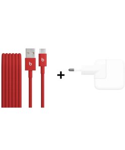 iPhone Aksesuar Seti - USB-C Kablo Ateş Kırmızısı, Apple 12W Adaptör