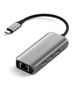 Satechi 4 in 1 USB-C Hub 2.5Gbit Ethernet Uzay Grisi ST-H3C25EM Yan Giriş Portları