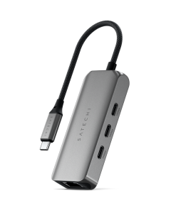 Satechi 4 in 1 USB-C Hub 2.5Gbit Ethernet Uzay Grisi ST-H3C25EM Yan Bağlantı
