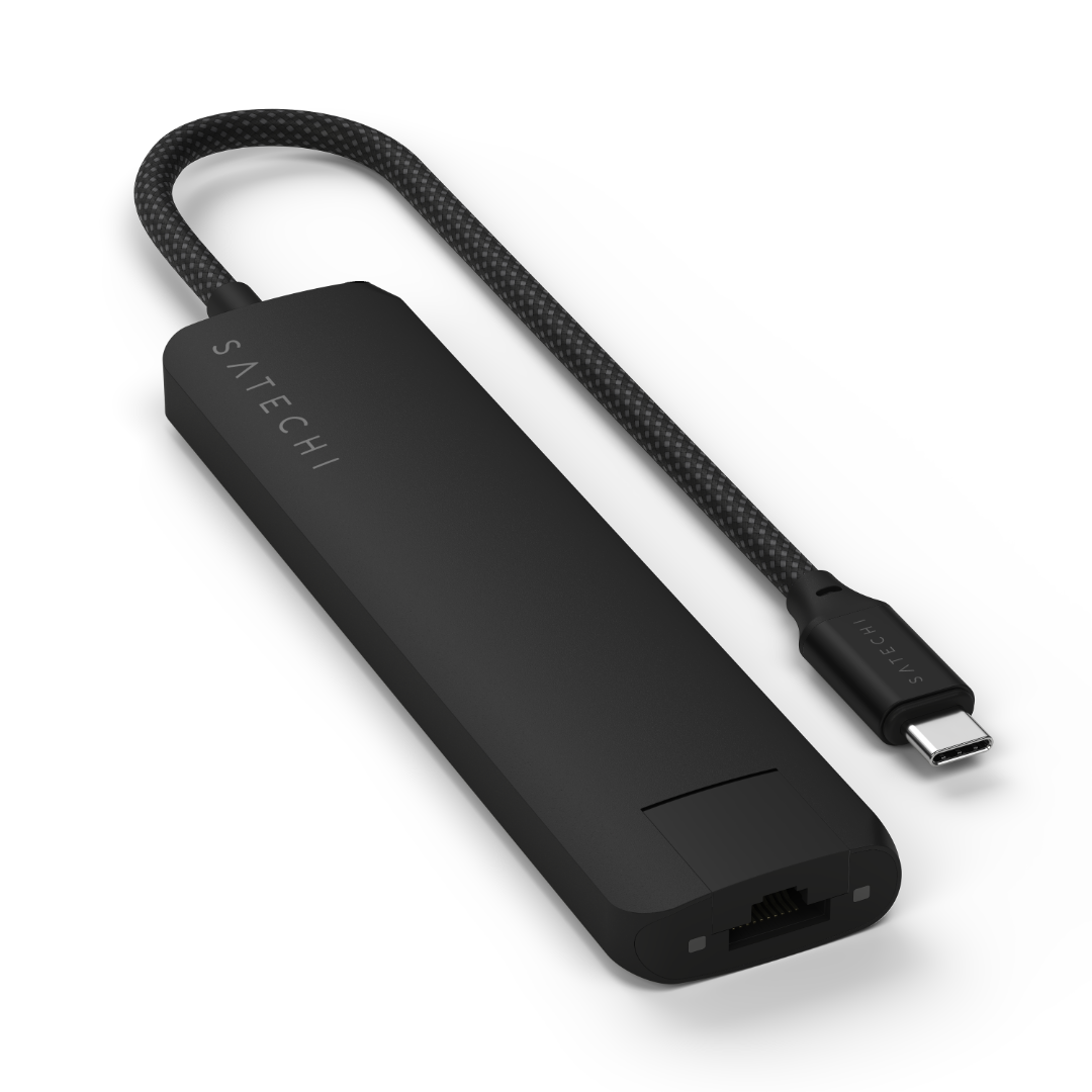 Satechi 7 in 1 USB-C Slim Multiport Adaptör Ethernet Siyah ST-P7SK Bağlantı