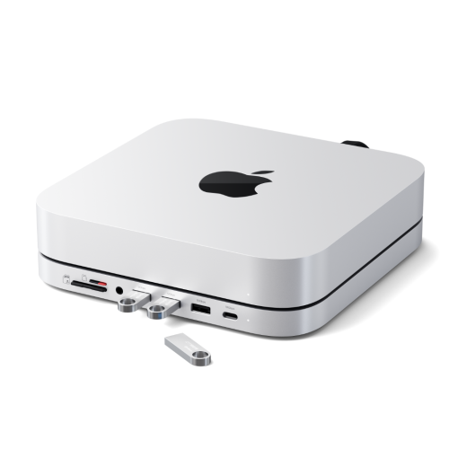Satechi Mac Mini Stand & Hub NVMe SSD Gümüş ST-GMMSHS Çoğaltıcı