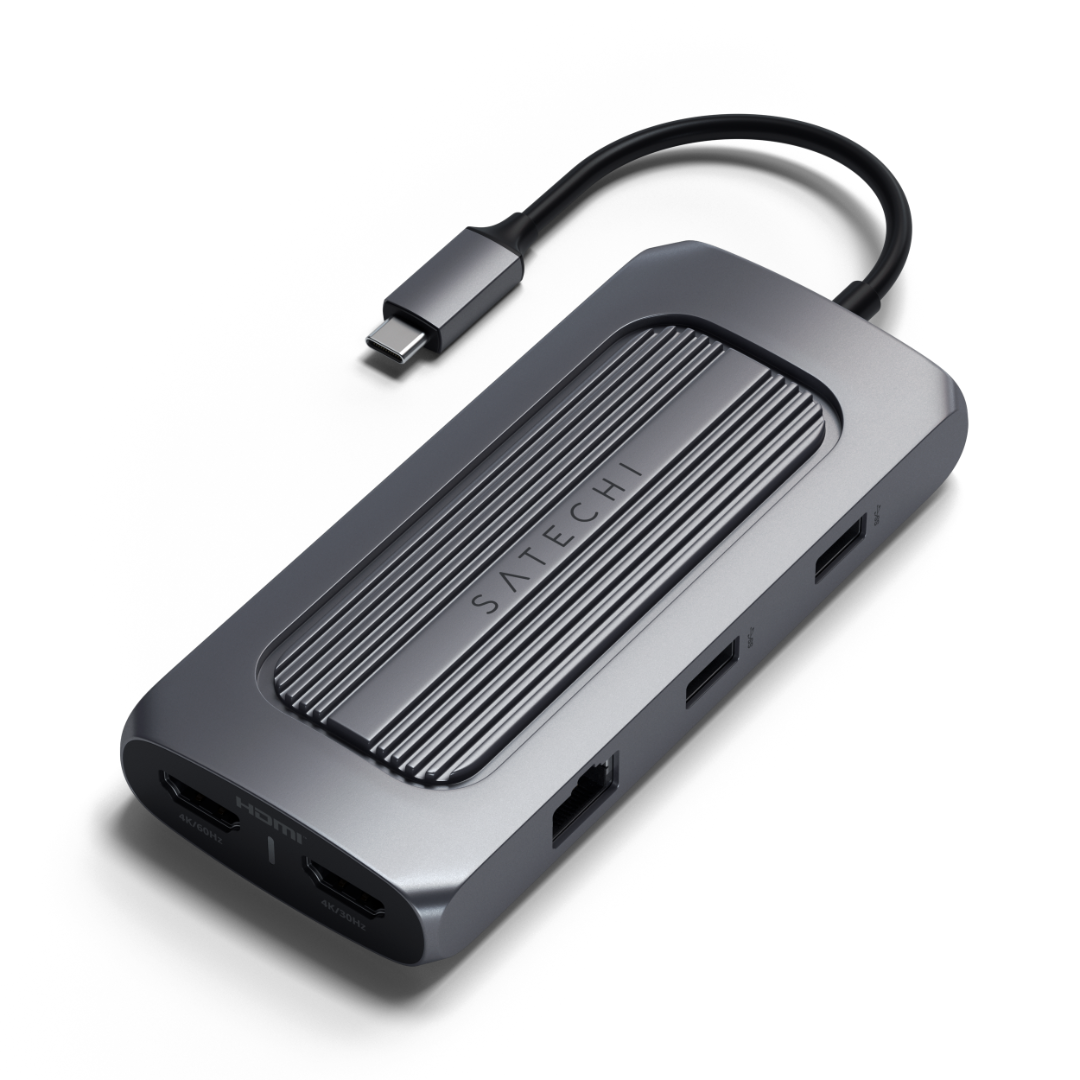 Satechi USB-C Multiport MX Uzay Grisi ST-UCMXAM Portlar