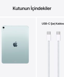 iPad Air 11 inç M4 Wi-Fi + Cellular Mavi Kutu İçeriği