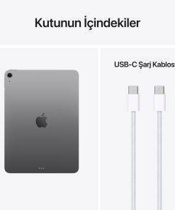 iPad Air 11 inç Wi-Fi M4 Uzay Grisi Kutu İçeriği