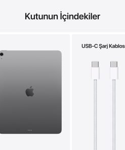 iPad Air 13 inç M4 Wi-Fi Uzay Grisi Kutu İçeriği