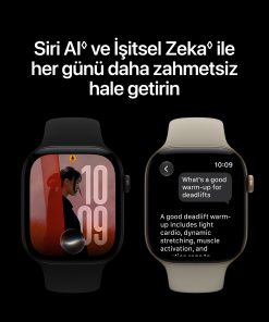 Apple Watch Series 12 Siyah Alüminyum Kasa Siyah Spor Kordon Siri AI
