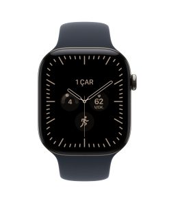 Apple Watch Series 12 Natürel Titanyum Kasa Lacivert Spor Kordon Ekran