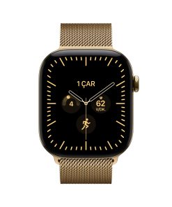 Apple Watch Series 12 Parlak Altın Rengi Titanyum Kasa Parlak Altın Rengi Milano Loop Ekran