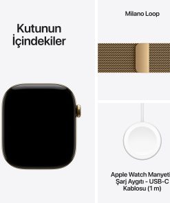 Apple Watch Series 12 Cell Radiant Gold Titanium Milanese Loop Radiant Gold 8