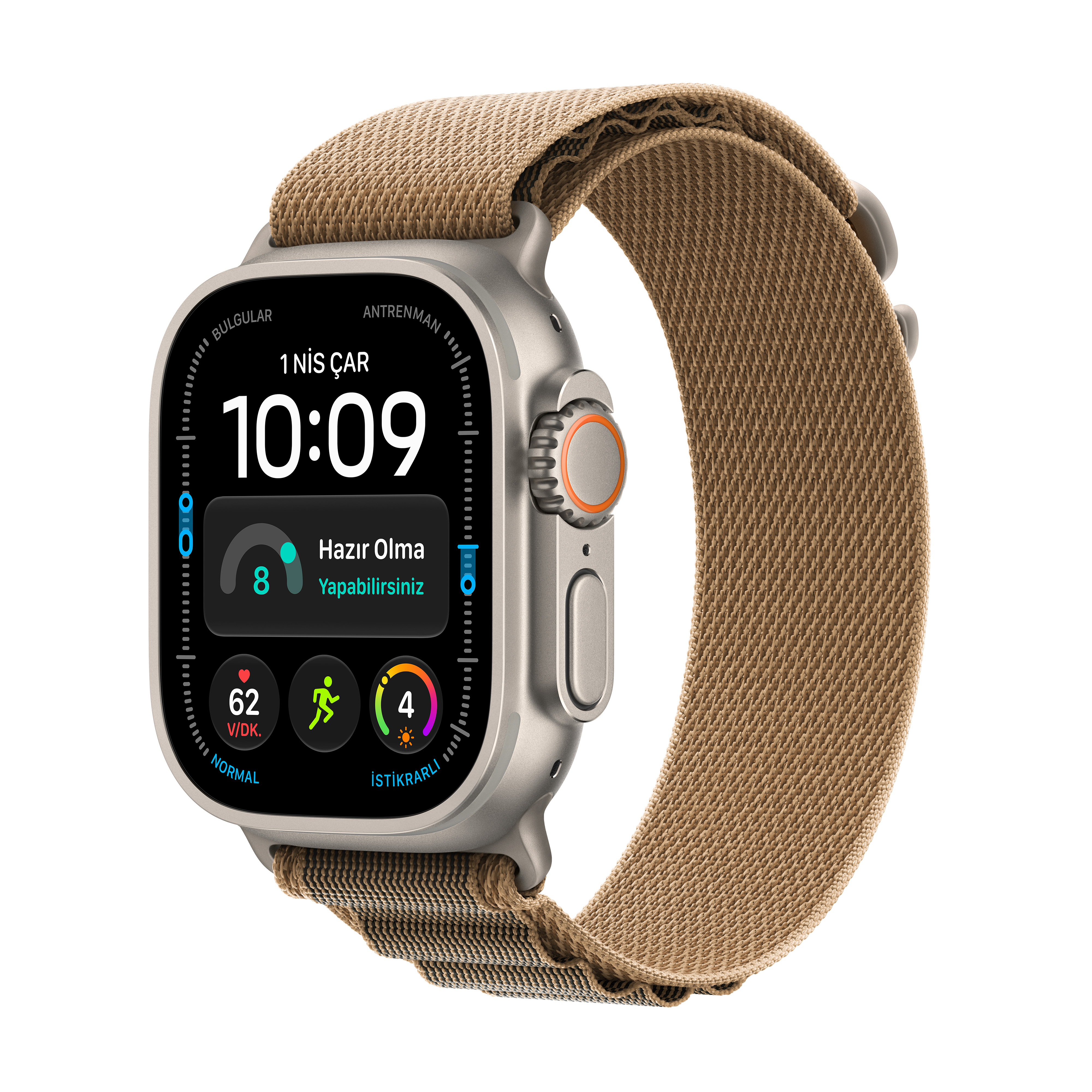 Apple Watch Ultra 4 GPS + Cellular 49mm Natürel Titanyum Kasa Çöl Rengi Alpine Loop